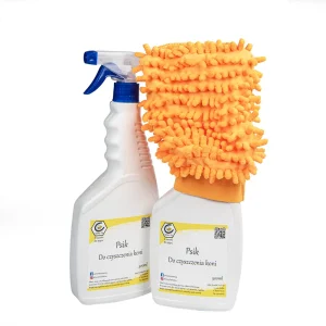 Psik do czyszczenia koni + rękawiczka